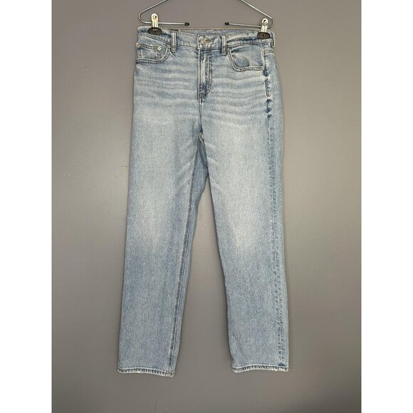 American Eagle Jeans Womens 8 Super High Rise Straight Leg Stretch Denim Classic - Picture 1 of 16